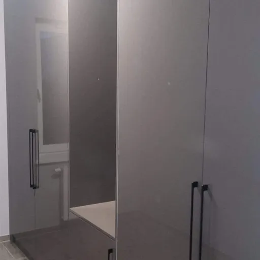 Realizacja: Garderoba wnękowa lustrzane fronty szkło dymione